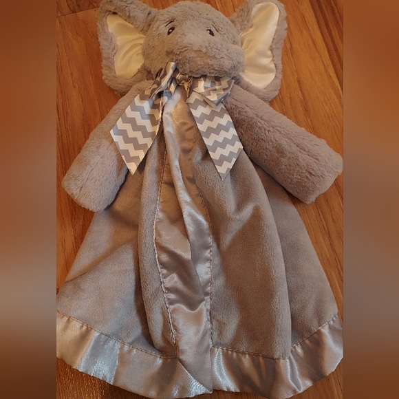 Bearington Baby Lil' Spout Snuggler Gray Elephant Security Blanket Lovey - Picture 2 of 9